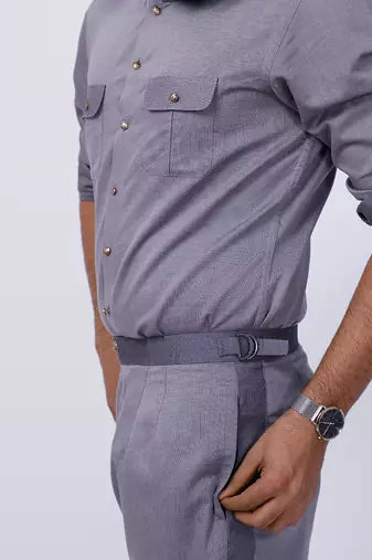 Grey AJ Style Shirt Pant Set