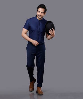 Royal Blue AJ Style Shirt Pant Set 1