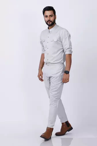 Ivory AJ Style Shirt Pant Set