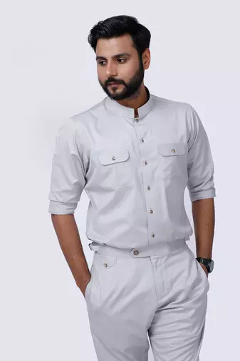 Ivory AJ Style Shirt Pant Set