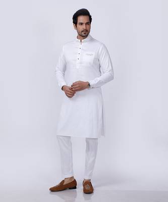 White Embroidered Kurta Set 1