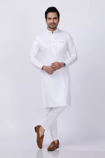 White Embroidered Kurta Set