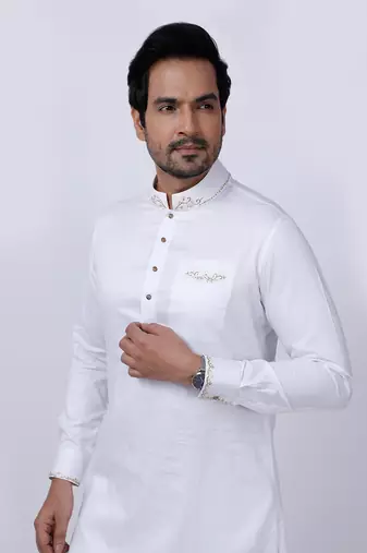 White Embroidered Kurta Set