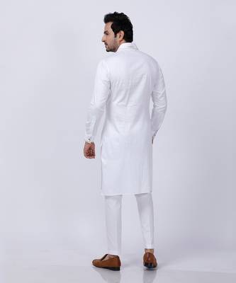 White Embroidered Kurta Set 4