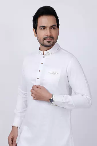 White Embroidered Kurta Set