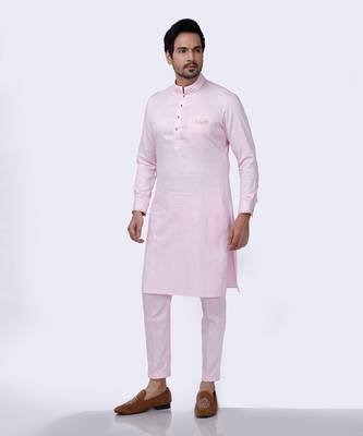 Pink Embroidered Kurta set 1