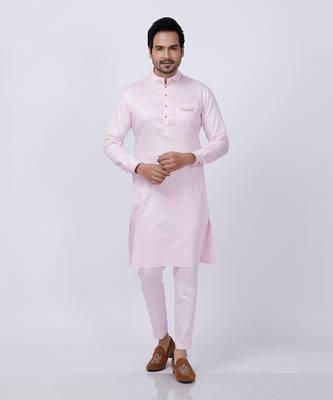 Pink Embroidered Kurta set 2