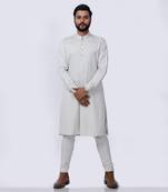 Beige Pleated Kurta Set
