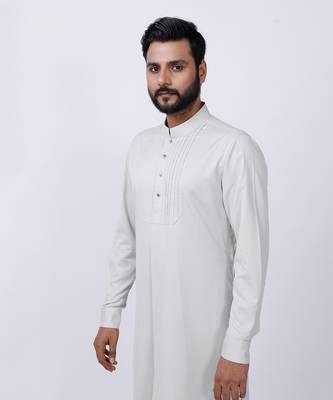 Beige Pleated Kurta Set 4