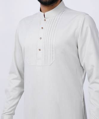 Beige Pleated Kurta Set 6
