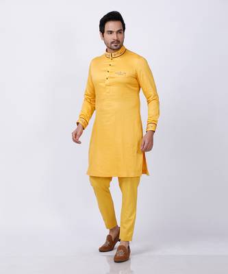 Yellow Embroidered Kurta Set 1