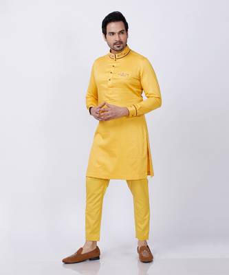 Yellow Embroidered Kurta Set 2