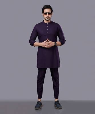 Wine Basic Kurta Set 1