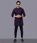 Wine Basic Kurta Set