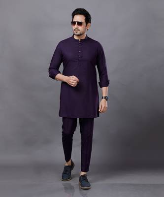 Wine Basic Kurta Set 2