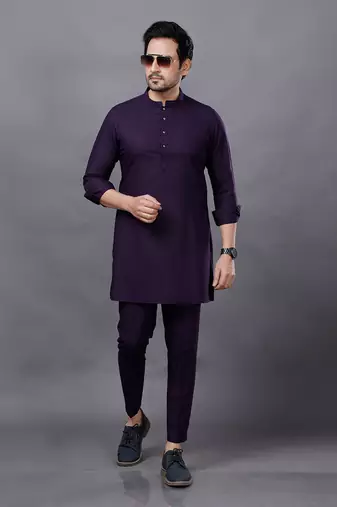 Wine Basic Kurta Set