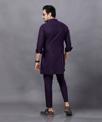 Wine Basic Kurta Set 3
