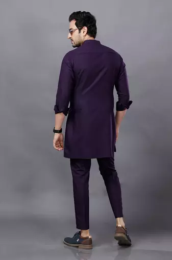 Wine Basic Kurta Set
