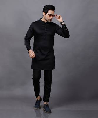 Black Basic Kurta Set 1