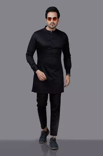 Black Basic Kurta Set