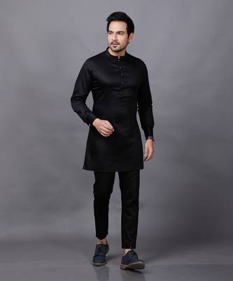 Black Basic Kurta Set 3