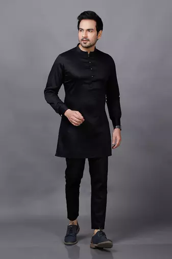 Black Basic Kurta Set