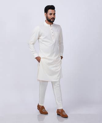 Beige Basic Kurta Set 1