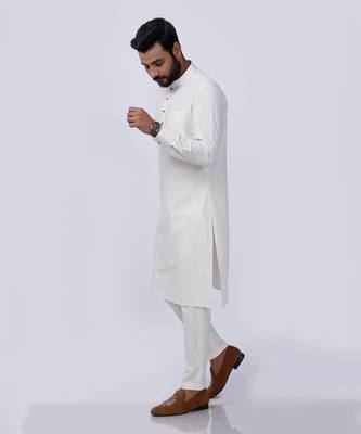 Beige Basic Kurta Set 3