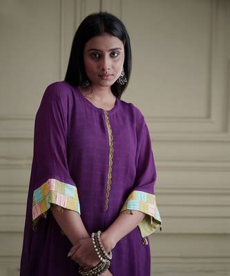 Aakar Purple Kaftan Set 5