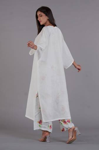 Asal White Kimono Kurta Set