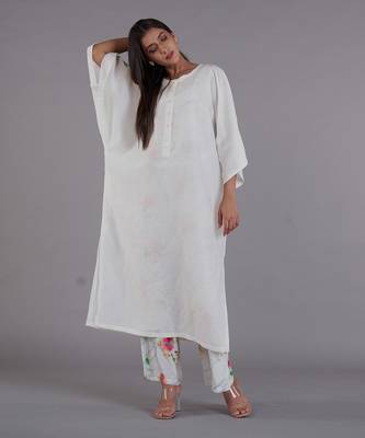 Asal White Kimono Kurta Set 3