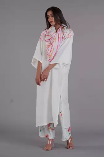 Asal White Kimono Kurta Set