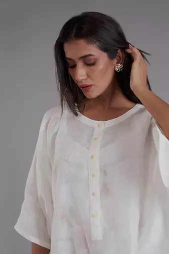 Asal White Kimono Kurta Set
