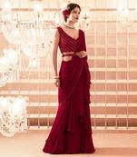 Oxblood Aalyah Saree