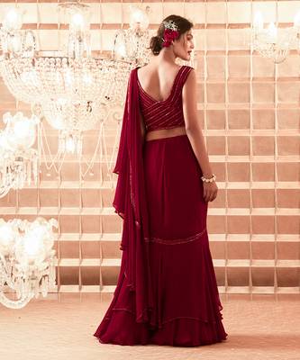 Oxblood Aalyah Saree 3