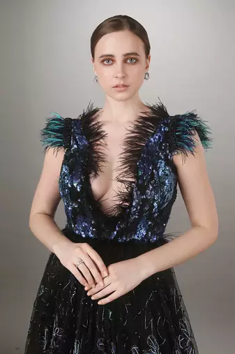 Sequin Embroidered Black Gown