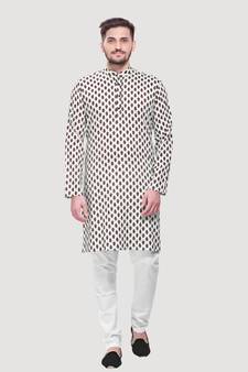 Shiwam Ethnix Men's Jaypurprint Cotton Kurta