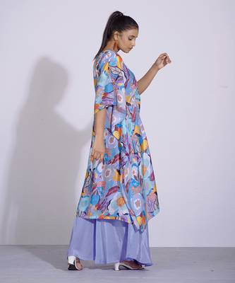 Gul Floral Kaftan And Flared Pants 3