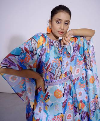 Gul Floral Kaftan And Flared Pants 4