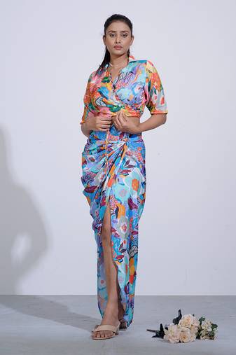 Gul Floral Wrap Skirt And Top