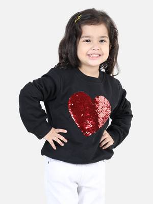 BownBee Girls Full Sleeve Sweatshirt - Black 1