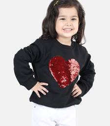 BownBee Girls Full Sleeve Sweatshirt - Black