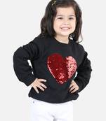 BownBee Girls Full Sleeve Sweatshirt - Black