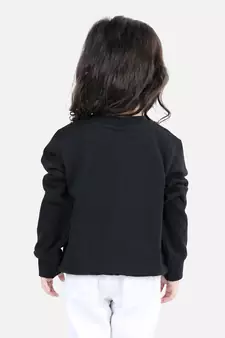 BownBee Girls Full Sleeve Sweatshirt - Black