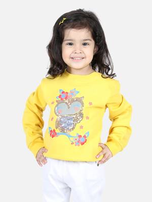 BownBee Girls Full Sleeve Sweatshirt - Yellow 1