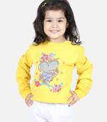 BownBee Girls Full Sleeve Sweatshirt - Yellow