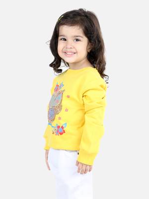 BownBee Girls Full Sleeve Sweatshirt - Yellow 2