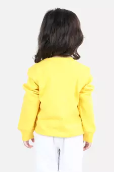 BownBee Girls Full Sleeve Sweatshirt - Yellow