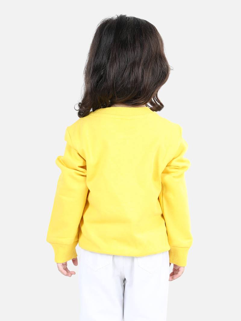BownBee Girls Full Sleeve Sweatshirt - Yellow