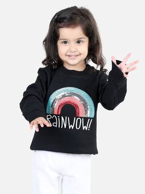 BownBee Girls Full Sleeve Sweatshirt - Black 1